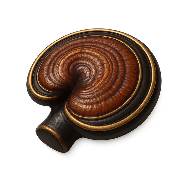 Reishi — lakownica żółtawa, kapelusz grzyba